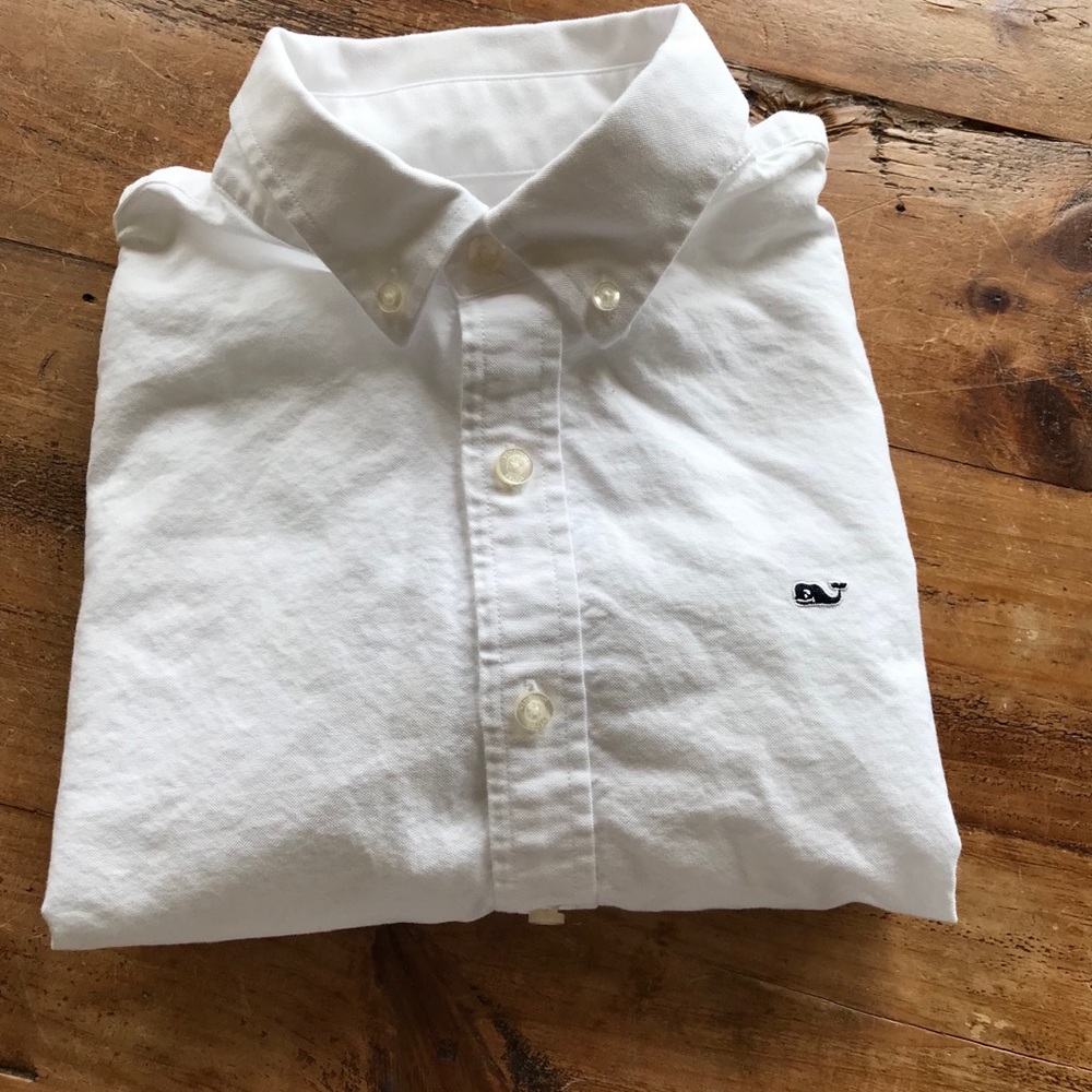 Boys Vineyard Vines Whale Shirt White XL